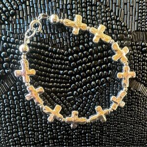 Silver Cross Costume Bracelet